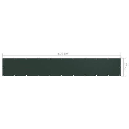 Vidaxl Toldo Para Balcón Tela Oxford Verde Oscuro 75x500 Cm_2