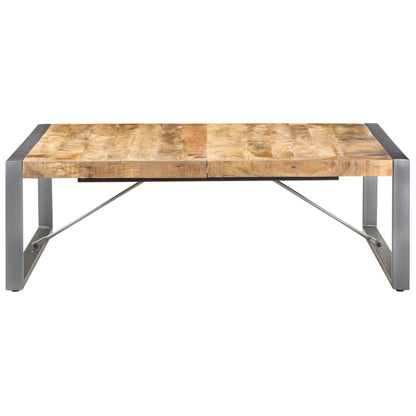Mesa De Centro Madera De Mango Rugosa 120x120x40 Cm_0