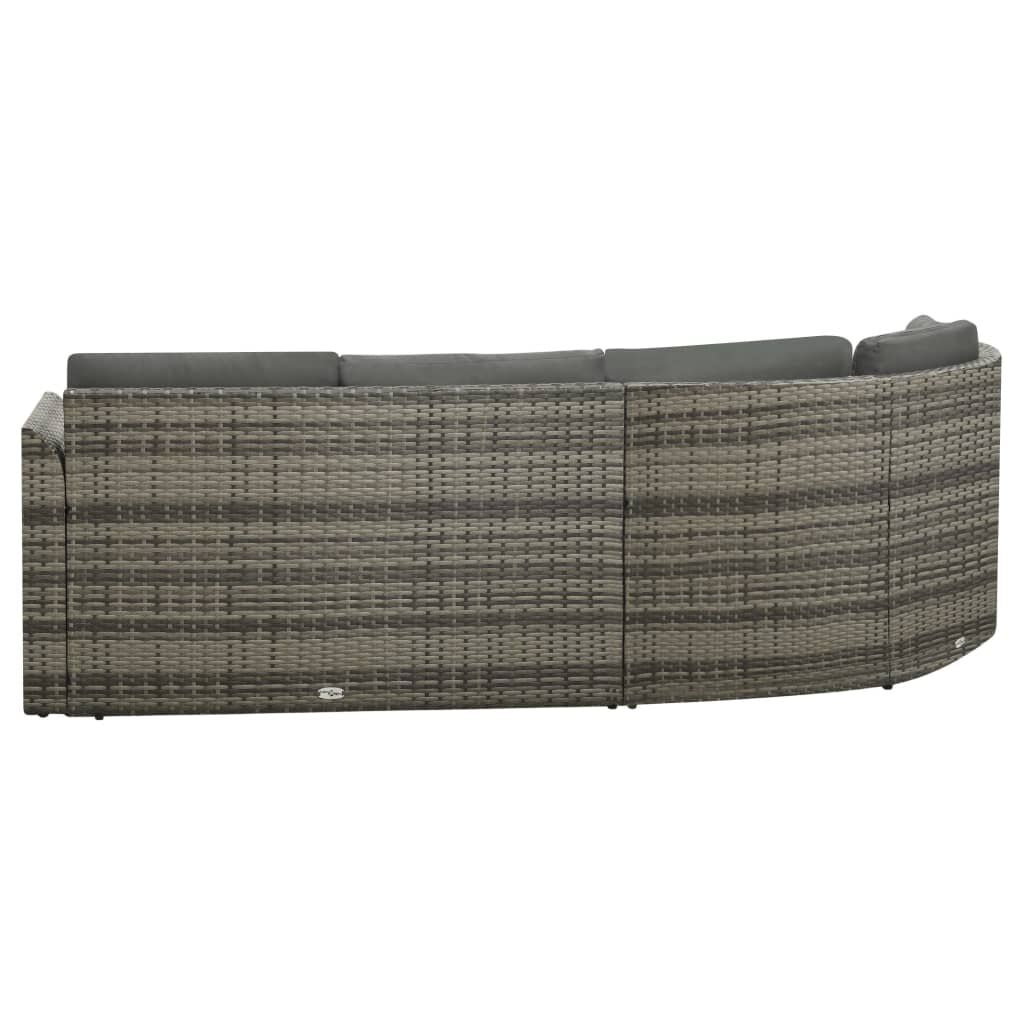 Vidaxl Set De Muebles De Jardín 4 Pzas Y Cojines Ratán Sintético Gris_3