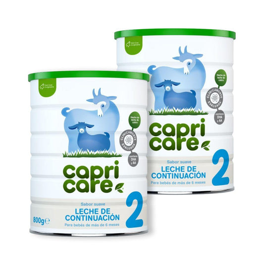 Promo 2x Leche de fórmula de cabra, leche continuación 2 Capricare 800 ml