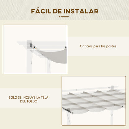 Outsunny Conjunto De Pérgola Incluye 1 Pérgola De Jardín Y 1 Cubierta_5