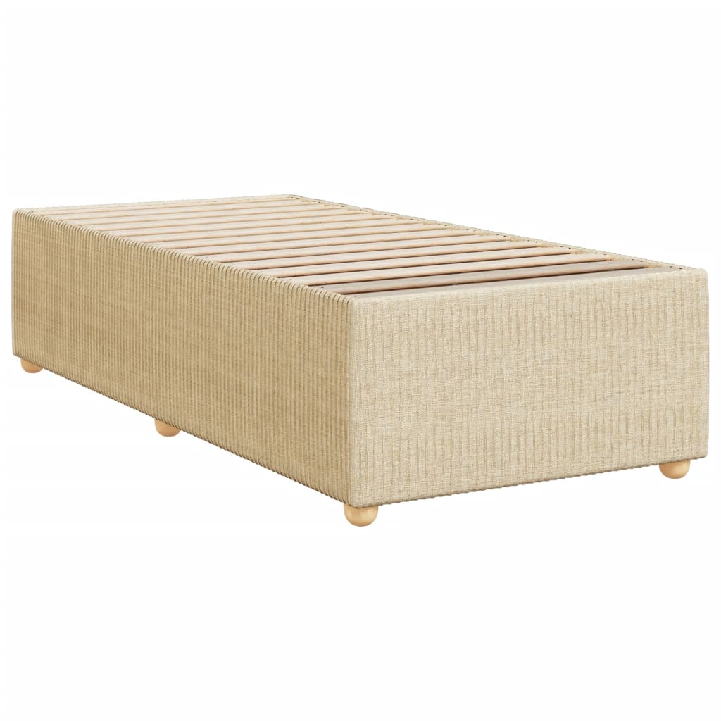 Cama Box Spring Con Colchón Tela Color Crema 80x200 Cm / Vetonek_1