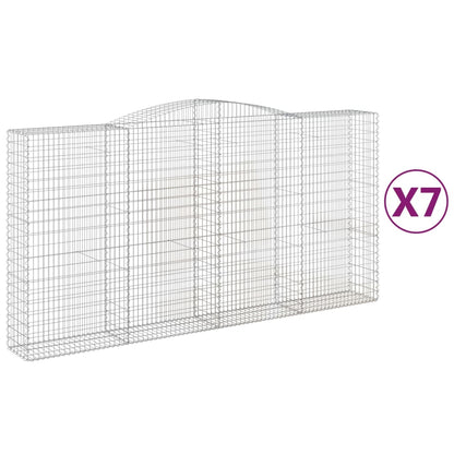 Cestas De Gaviones 7 Uds Forma De Arco Hierro 400x50x200/220 Cm_0