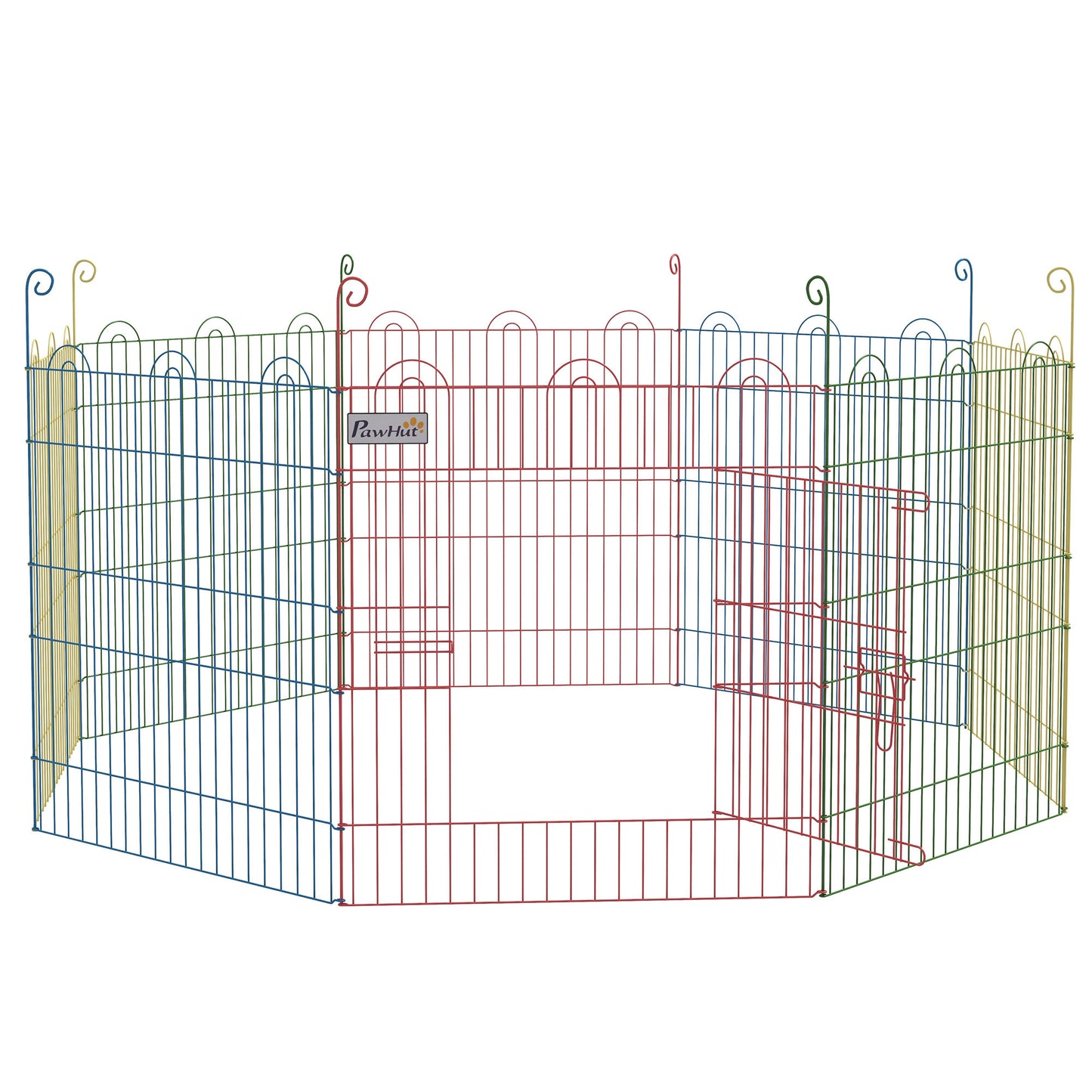 Pawhut Parque Plegable Para Perros De 8 Paneles Ø156x60 Cm Con Puerta Multicolor_0