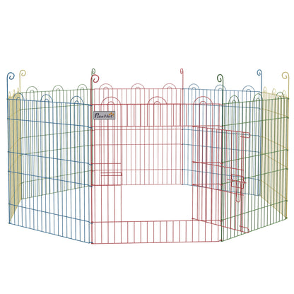 Pawhut Parque Plegable Para Perros De 8 Paneles Ø156x60 Cm Con Puerta Multicolor_0