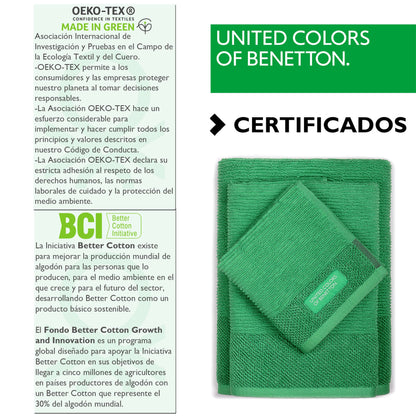 Pack De 2 Set De 3 Toallas De Baño Cada Uno En Color Verde  Y Otras En Beige_3