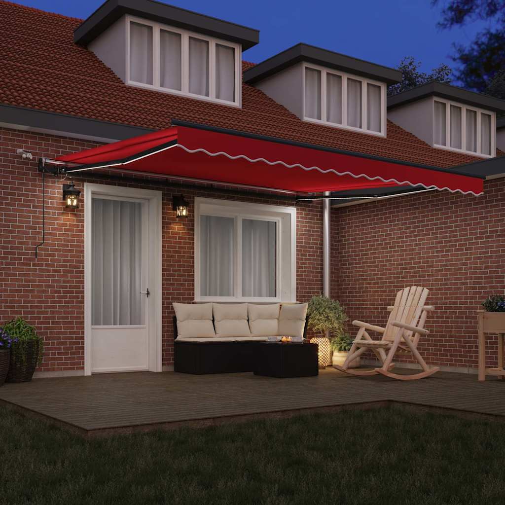 Toldo Retráctil Rojo 400 X 300 Cm Poliéster_2