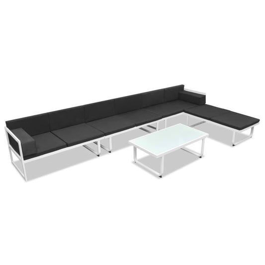 Vidaxl Set De Muebles De Jardín 5 Piezas Textilene Aluminio Negro_0