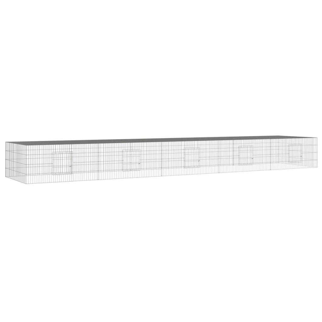 Vidaxl Jaula Para Conejos 5 Paneles Hierro Galvanizado 541x109x54 Cm_0
