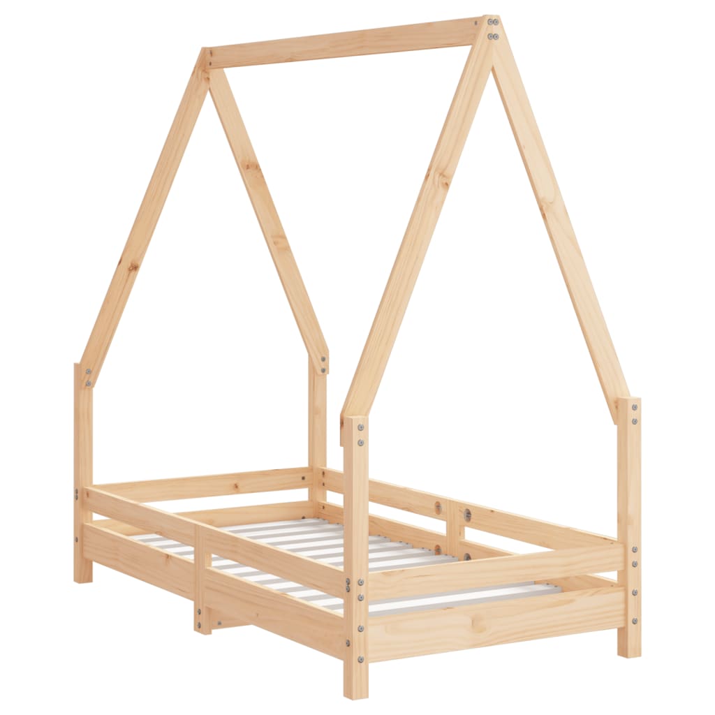 Estructura De Cama Para Niños Madera Maciza De Pino 70x140 Cm / Vetonek_3