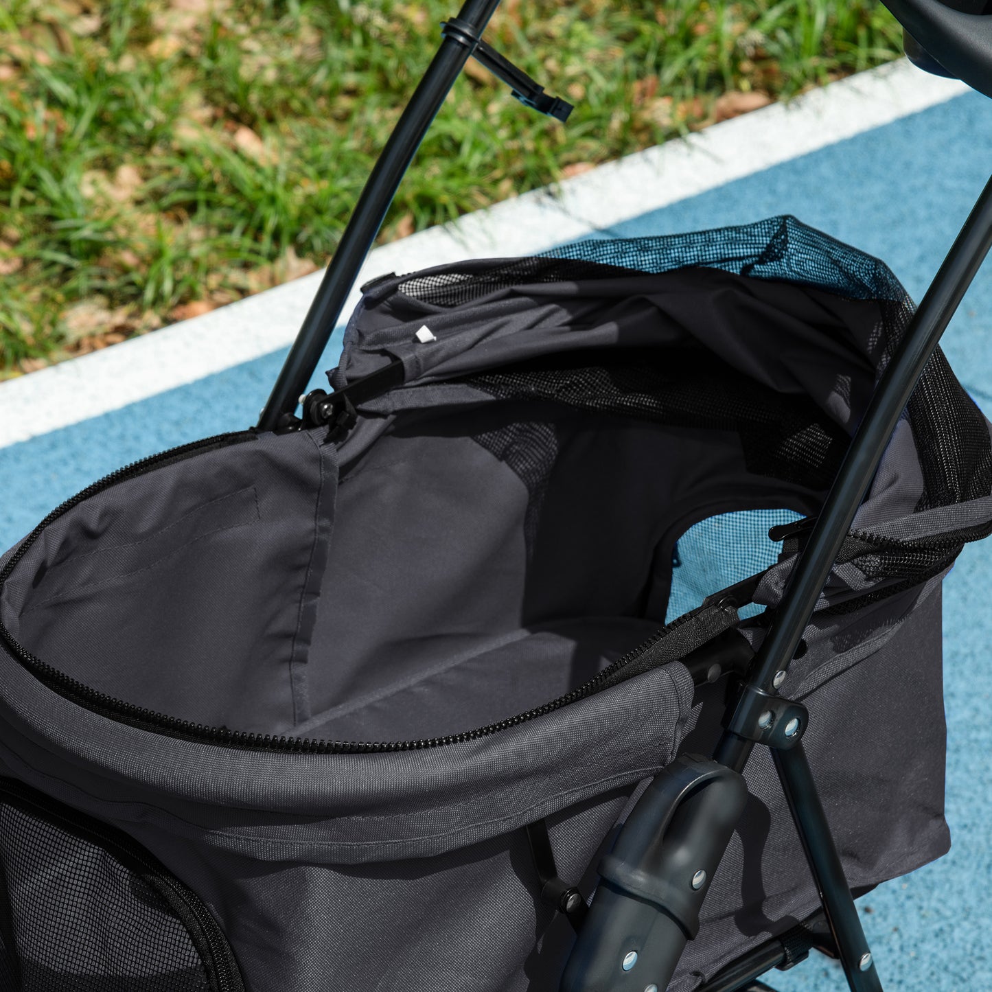 Pawhut Carrito Para Perros Plegable Con Cesta De Almacenaje 67x45x96 Cm Negro_4
