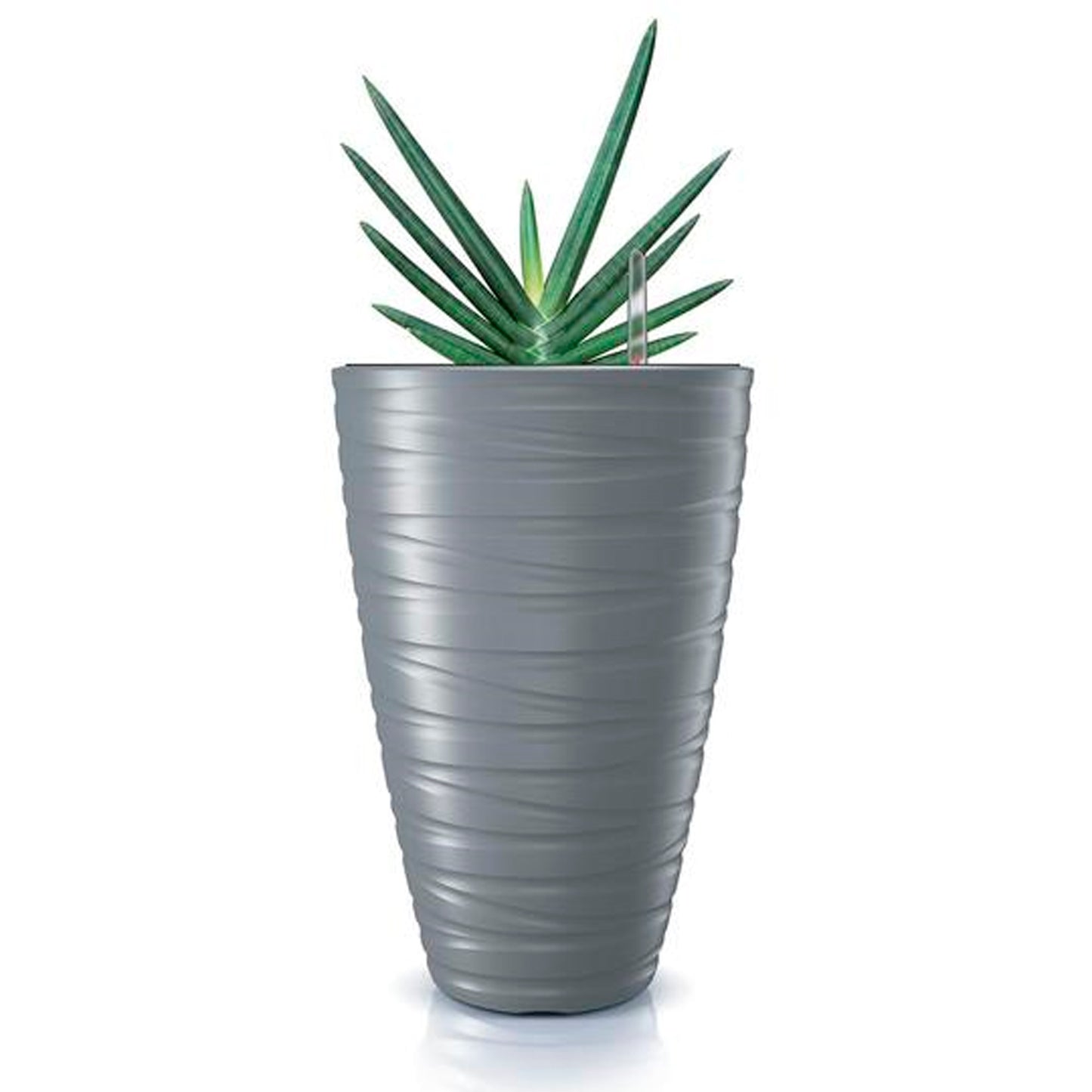 Macetero Alto Con Deposito 43l Maze De Plastico En Color Gris Piedra 37,5 (largo) X 37,5 (ancho) X 57,9 (alto) Cm_2