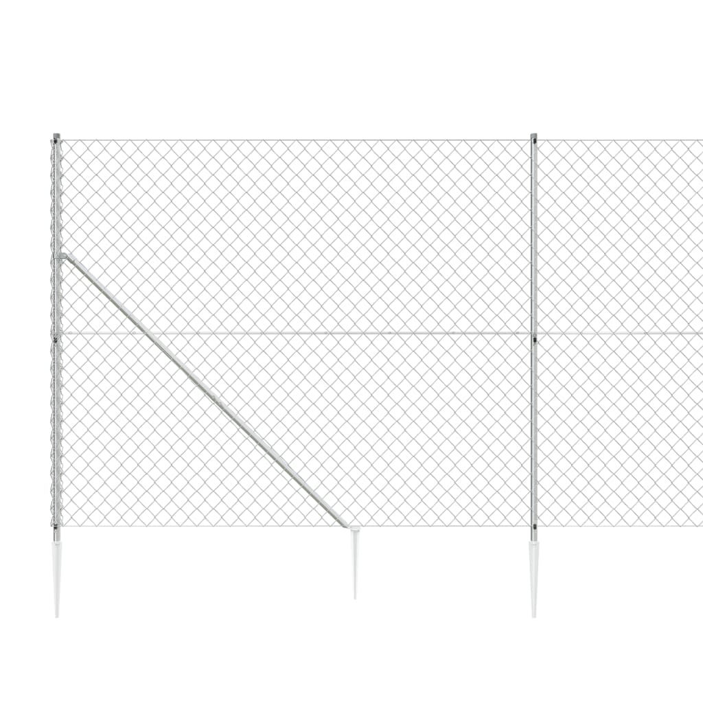 Cerca De Alambre Con Pinchos De Anclaje Plateado 1,4x25 M / Vetonek_3