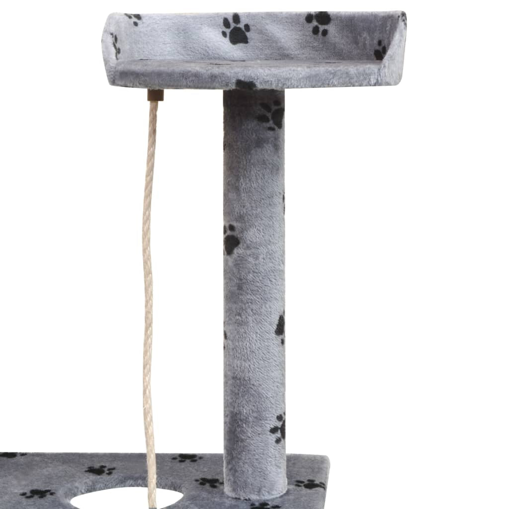 Vidaxl Rascador Para Gatos Poste Rascador De Sisal 150 Cm Huellas Gris_3