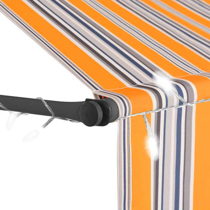 Toldo Manual Retráctil Con Led Amarillo Y Azul 100 Cm_3