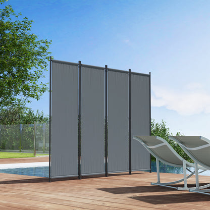 Outsunny Biombo Separador De Ambientes De 4 Paneles Plegable 223x170 Cm Gris_4