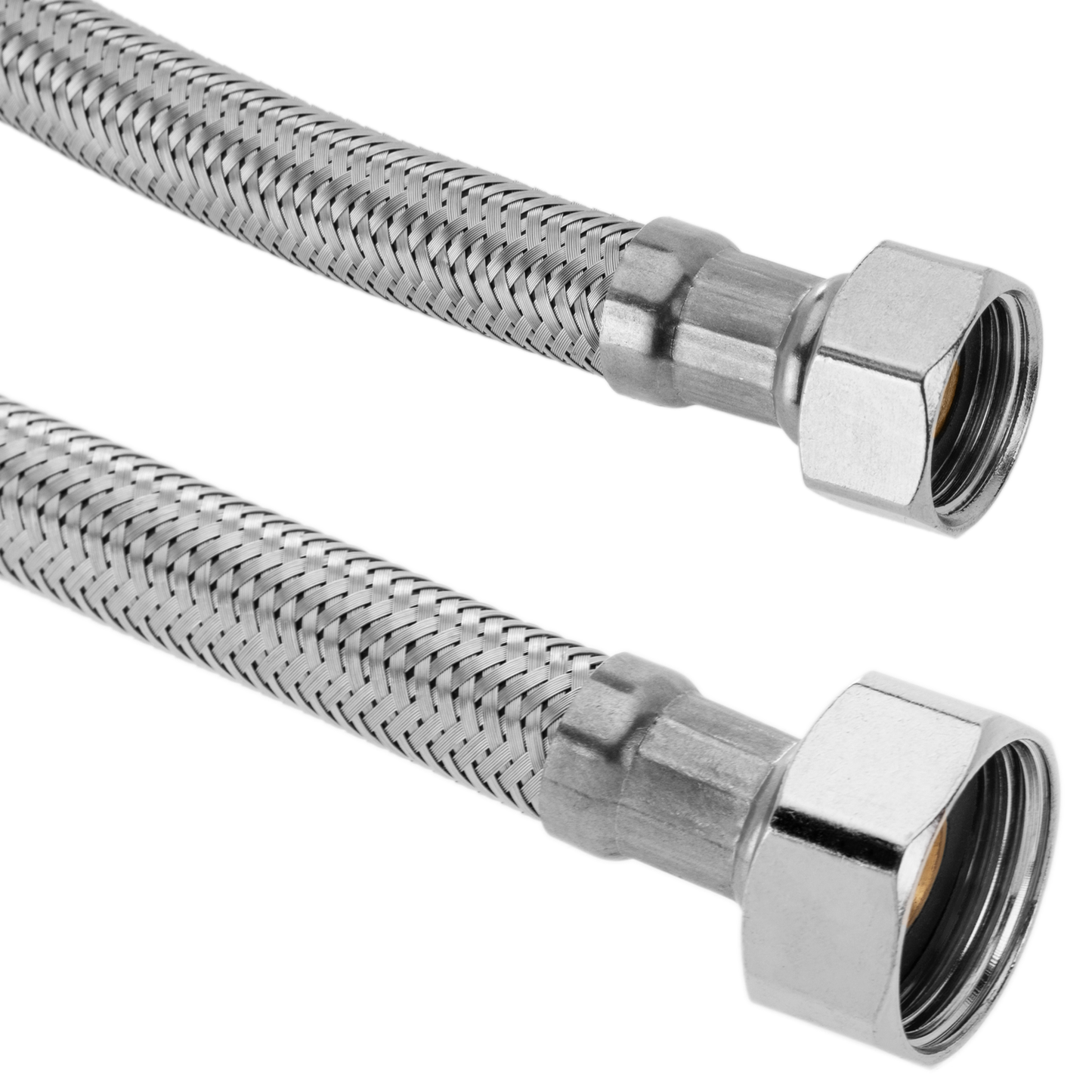 Latiguillo Metálico Flexible De Acero Inoxidable 3/8 Hembra A 1/2 Hembra De 40 Cm_0