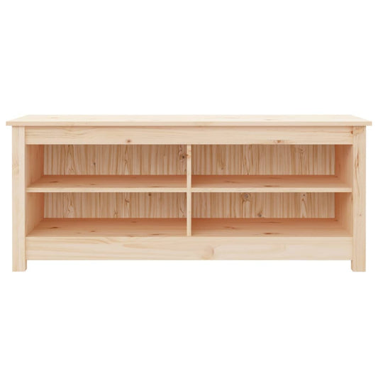Banco Zapatero De Madera Maciza De Pino 110x38x45,5 Cm / Vetonek_0