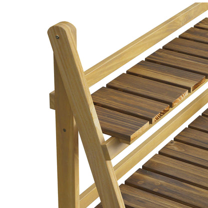 Outsunny Soporte Para Plantas De Madera De 3 Niveles 80x37x93 Cm Natural_3