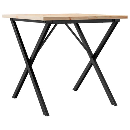 Mesa De Comedor Marco X Madera Maciza Pino Y Acero 90x90x75,5cm_0