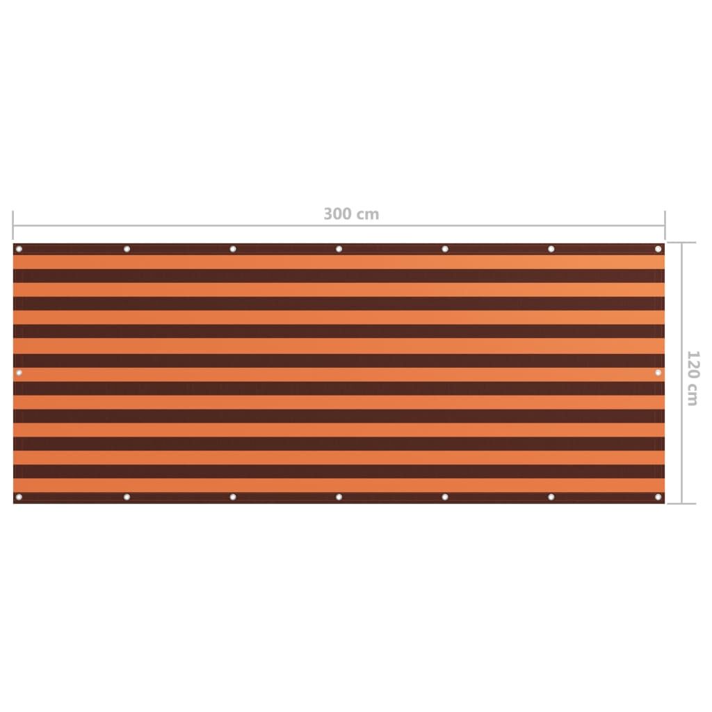 Vidaxl Toldo Para Balcón Tela Oxford Naranja Y Marrón 120x300 Cm_2
