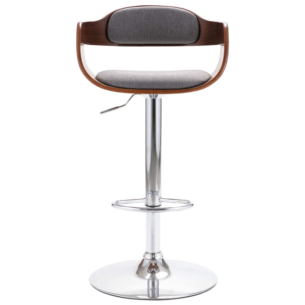 Taburete De Cocina Madera Contrachapada Y Tela Gris_0