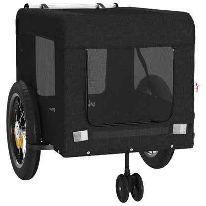 Remolque De Bicicleta Mascotas Hierro Tela Oxford Negro_5