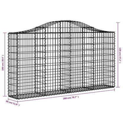 Cestas De Gaviones 13 Uds Forma Arco Hierro 200x30x100/120 Cm_5