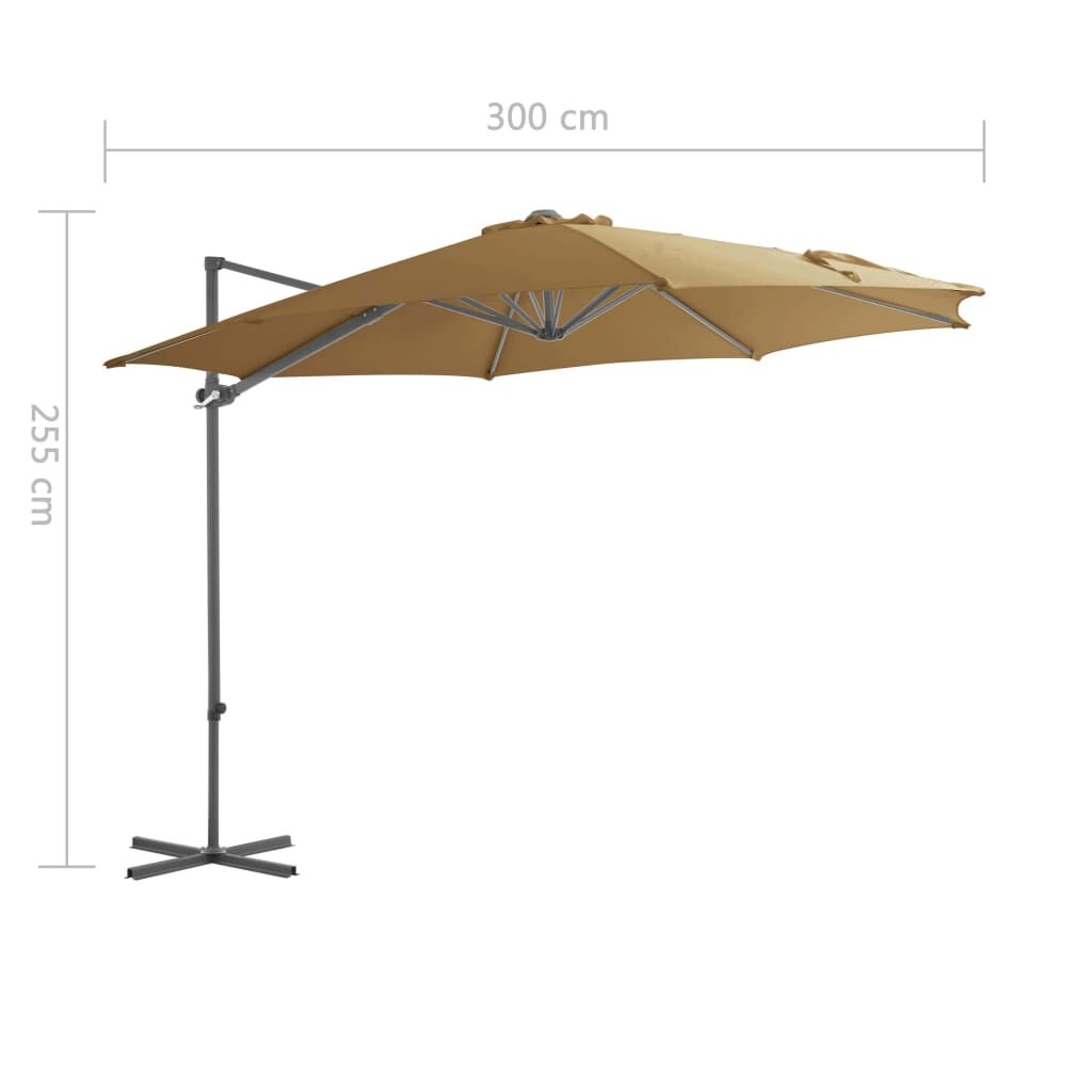 Vidaxl Sombrilla De Jardín Con Base Portátil Gris Taupe_2