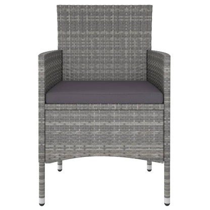 Vidaxl Set Comedor Jardín 5 Pzas Ratán Sintético Vidrio Templado Gris_5