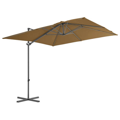 Vidaxl Sombrilla Jardín Voladiza Palo De Acero Taupe 250x250 Cm_1