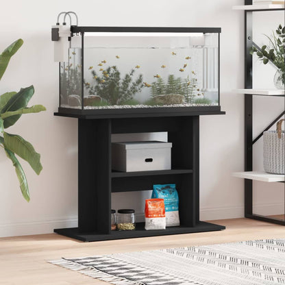 Vidaxl Soporte Para Acuario Madera De Ingeniería Negro 80x35x60 Cm_1