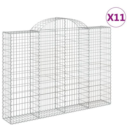 Cestas Gaviones 11 Uds Forma De Arco Hierro 200x30x140/160 Cm_0