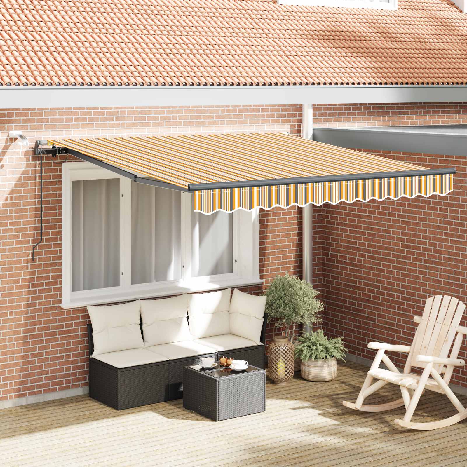 Toldo Retráctil Multicolor 350 X 250 Cm Poliéster_1
