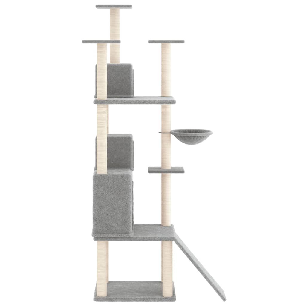 Vidaxl Rascador Para Gatos Con Postes De Sisal Gris Claro 175 Cm_3