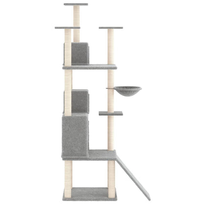 Vidaxl Rascador Para Gatos Con Postes De Sisal Gris Claro 175 Cm_3