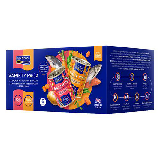 Fish4dogs Multipack Para Perro – Pescado Blanco Y Salmón 6 X 395 G_0