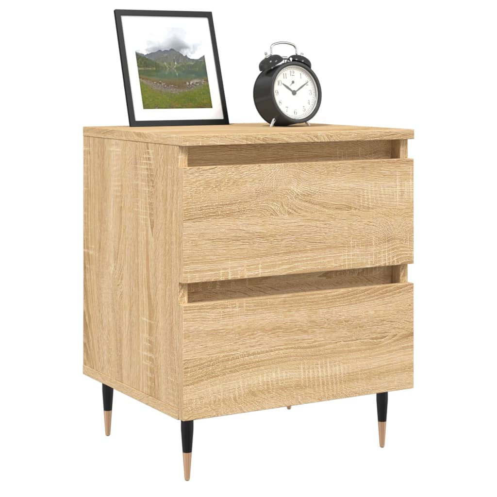 Mesitas Noche 2 Uds Madera Ingeniería Roble Sonoma 40x35x50 Cm_1