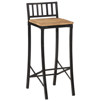 Taburetes Altos 2 Uds Madera Maciza De Mango Rugosa_1