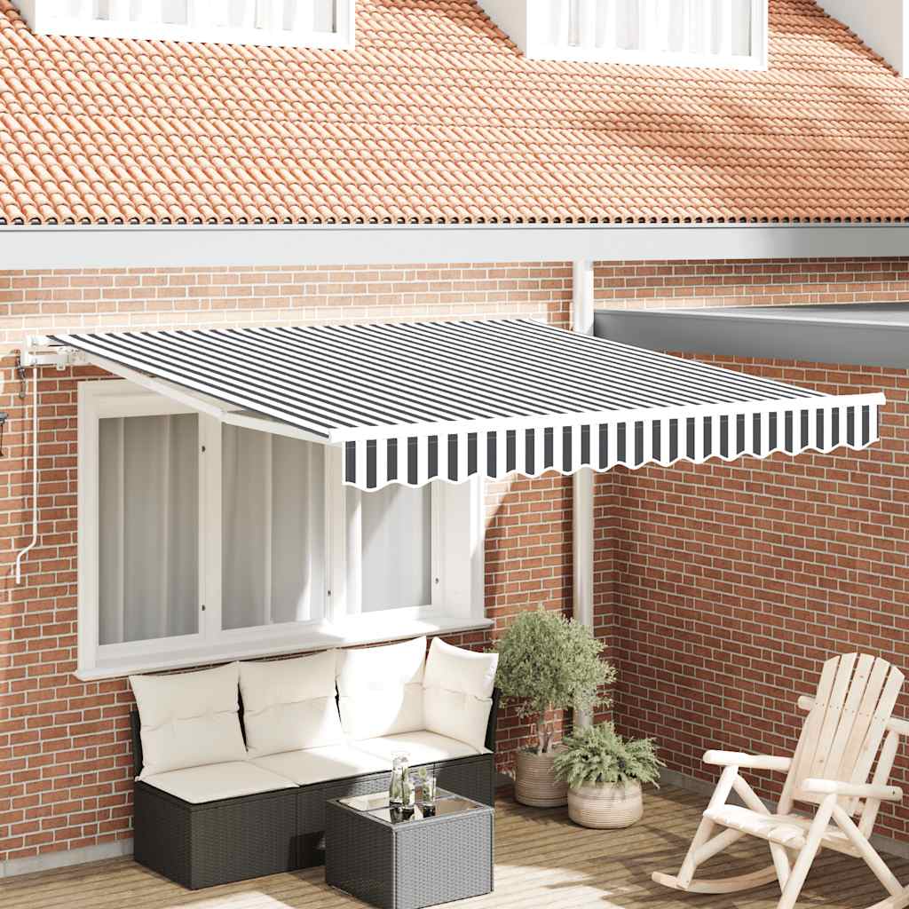 Toldo Retráctil Automático Gris Antracita Y Blanco 300x250 Cm_1