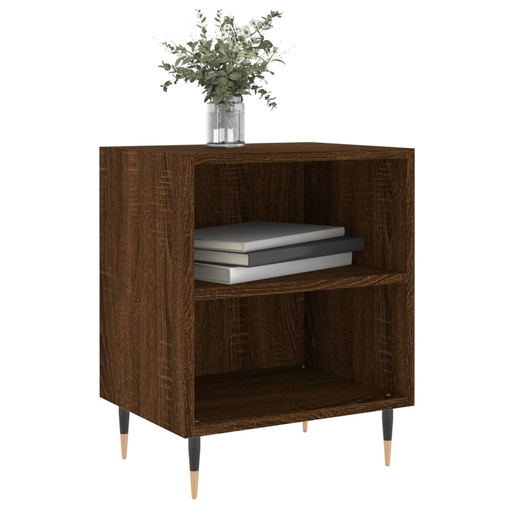 Mesita De Noche 2 Uds Madera Ingeniería Roble Marrón 40x30x50cm_1