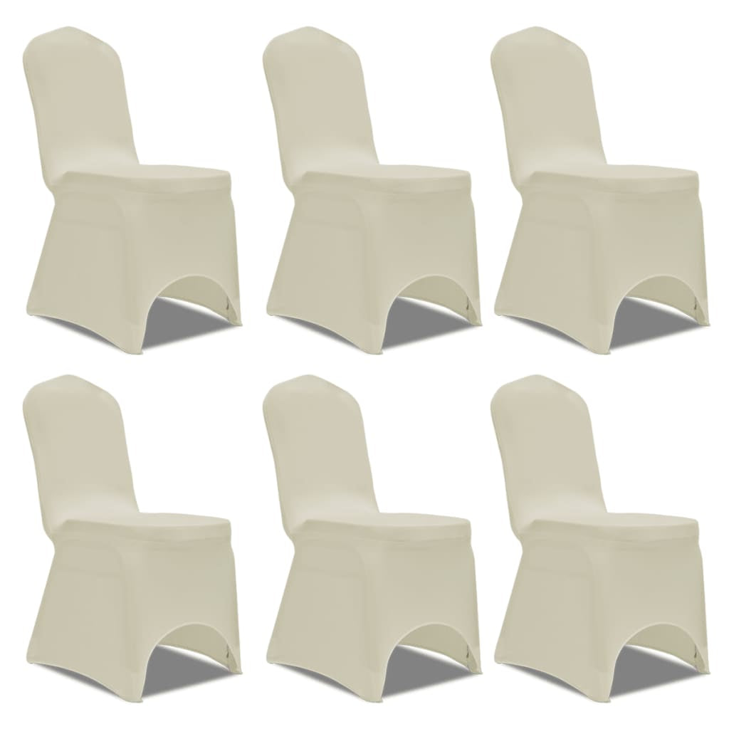 Vidaxl Funda De Silla Elástica 12 Unidades Crema_1