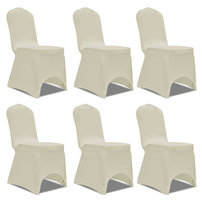 Vidaxl Funda De Silla Elástica 12 Unidades Crema_1