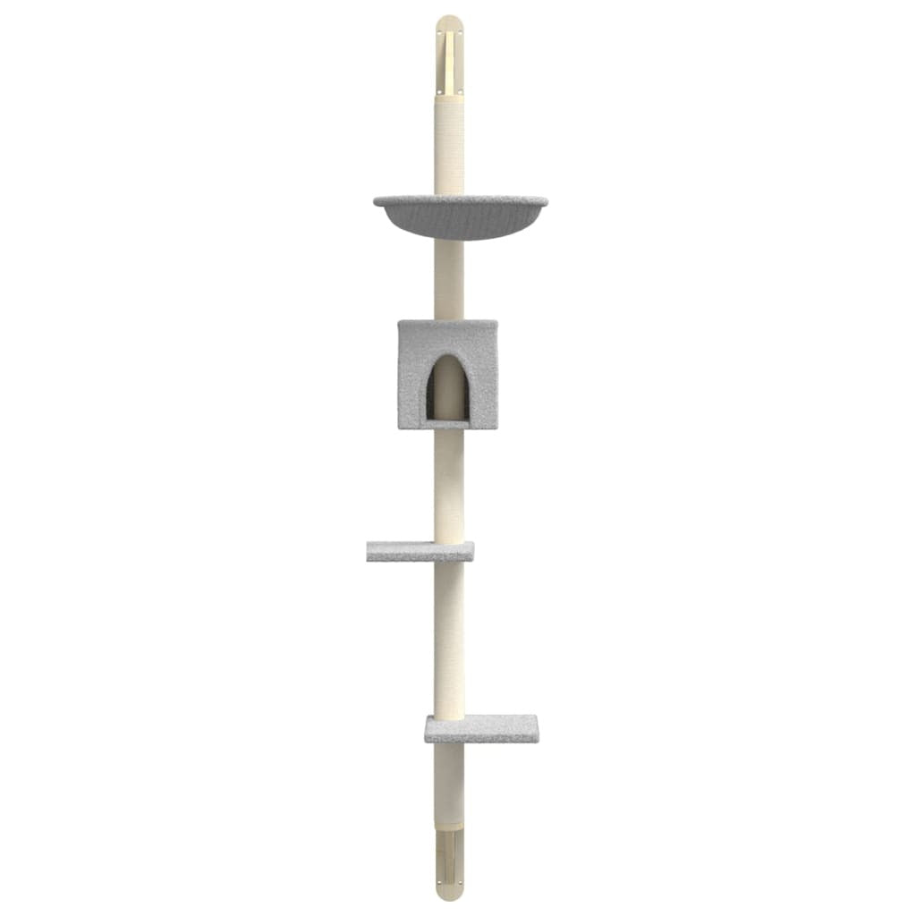 Vidaxl Árbol Rascador Para Gatos De Pared Gris Claro 187 Cm_3
