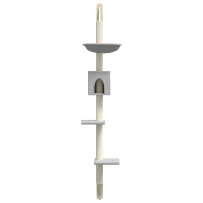 Vidaxl Árbol Rascador Para Gatos De Pared Gris Claro 187 Cm_3