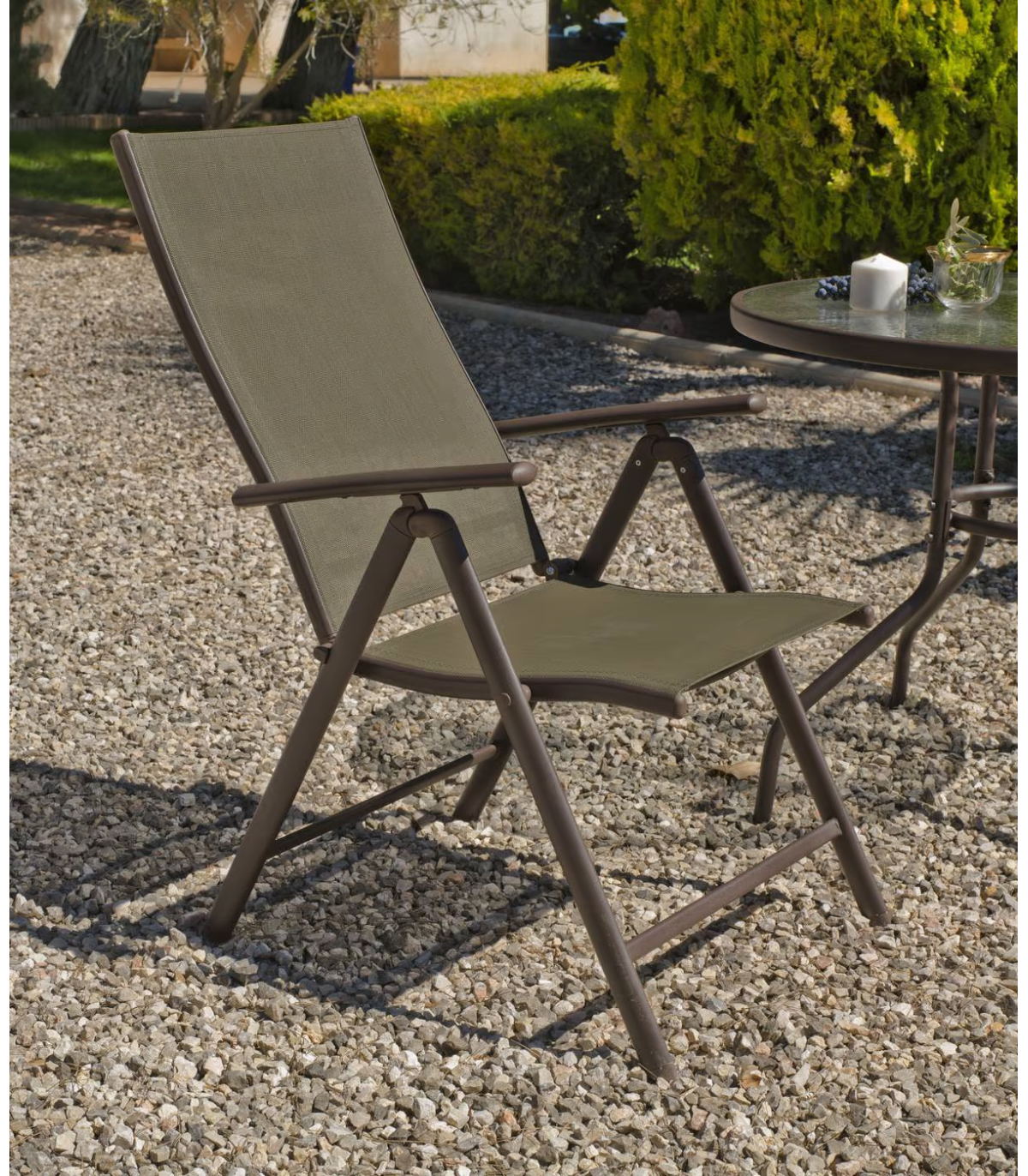 Pack De 4 Sillones O Tumbonas Plegables Acero/textilen Macao-5 Bronce_0