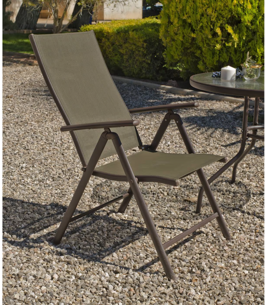 Pack De 4 Sillones O Tumbonas Plegables Acero/textilen Macao-5 Bronce_0