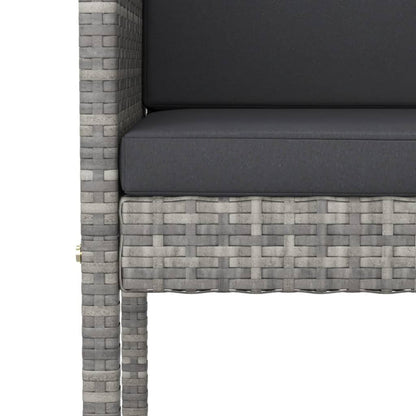 Vidaxl Taburetes De Cocina Con Cojines 4 Unidades Ratán Sintético Gris_5