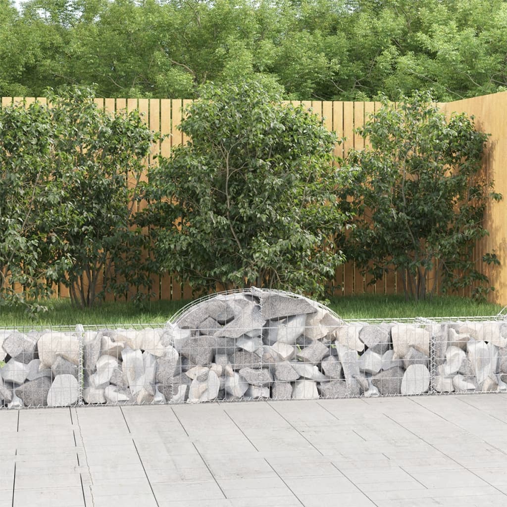 Cestas De Gaviones 3 Uds Forma De Arco Hierro 200x30x40/60 Cm_1
