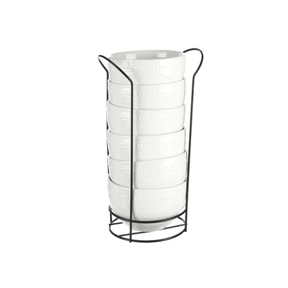 Set 6 Bol Porcelana Blanca 800ml C Sopor Colección Vessia